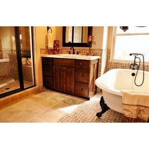 Country Shaker bath, Custom Cupboards