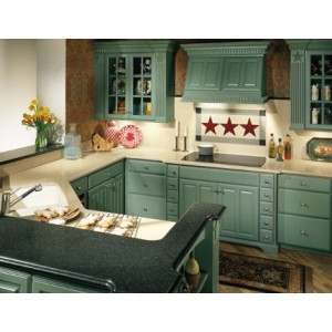 Moss Green kitchen, Fieldstone