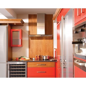Particle Red Lacquer kitchen, Cabico